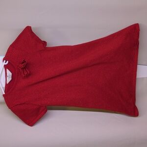 Girls H&M Sparkle Red Dress 8 Medium Bow Sparkly Short Sleeve